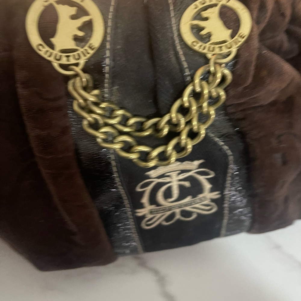 Juicy Couture Brown Shoulder Bag with Gold Chain